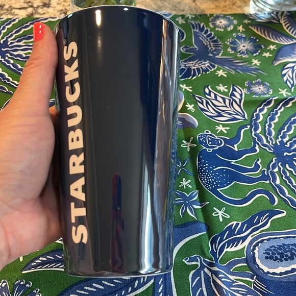 NEW,  Starbucks Holiday 2023 Winter Night Iridescent Blue Ceramic Tumbler, 12 oz - Picture 6 of 7